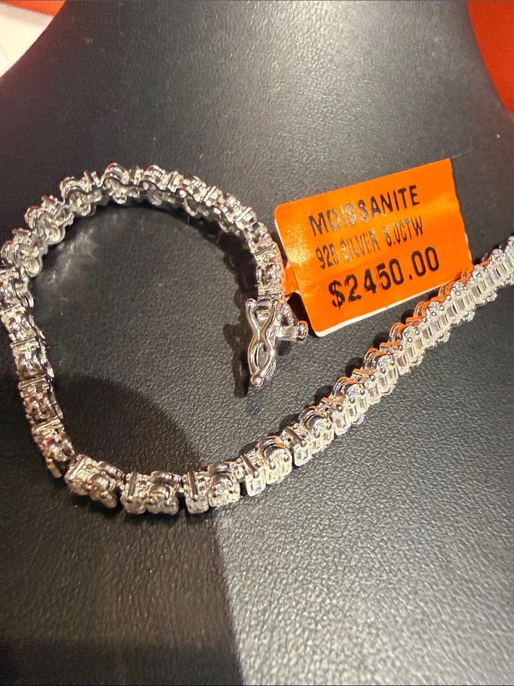 Sterling Silver Moissanite Tennis Bracelet 6ctw